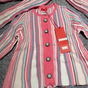 NWT Elle Girls Striped Pastel Cardigan